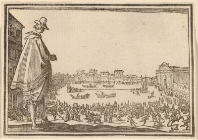 Piazza Santa Maria Novella, Florence door Edouard Eckman after Jacques Callot