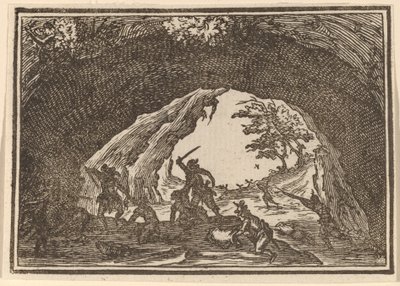 Soldaten die rovers aanvallen door Edouard Eckman after Jacques Callot