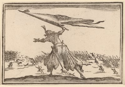 Vaandeldrager door Edouard Eckman after Jacques Callot