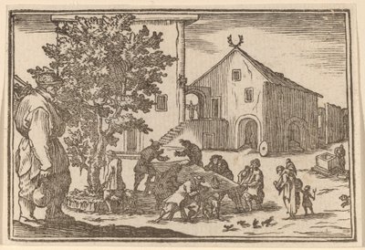 Taverne door Edouard Eckman after Jacques Callot