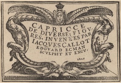 Titelpagina voor "De Capricci" door Edouard Eckman after Jacques Callot