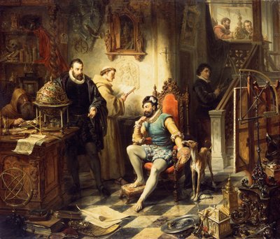 De Ontdekking van de Telescoop, 1855 door Edouard Ender