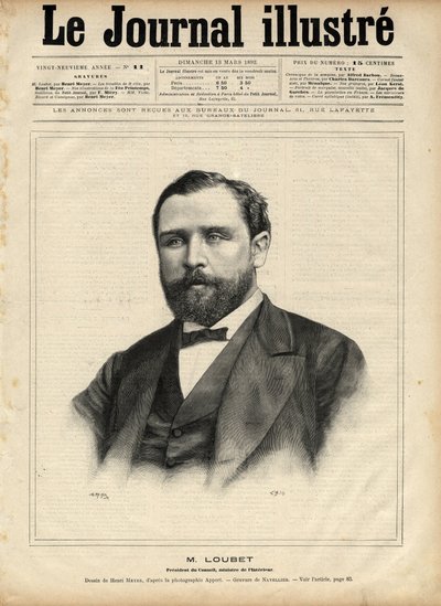 Emile Loubet (1836-1929) in 1892 - gravure door Navellier in 