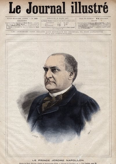 Jerome Bonaparte genaamd Plon (Plonplon) (1822-1891) (Napoleon-Jerome Bonaparte of Prins Jerome Napoleon), zoon van Jerome Bonaparte - Gravure door Navellier in 