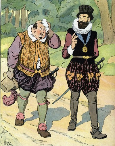 Koning Hendrik IV (1553-1610) en Karel II Hertog van Mayenne (1554-1611). Illustratie door Edouard Zier in 