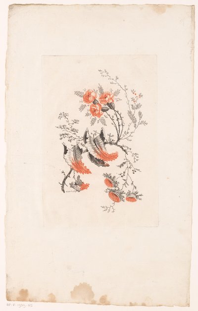 Diverse fantasiebloemen door Edouard Gautier Dagoty