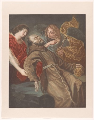 Dood van de heilige Franciscus door Edouard Gautier Dagoty