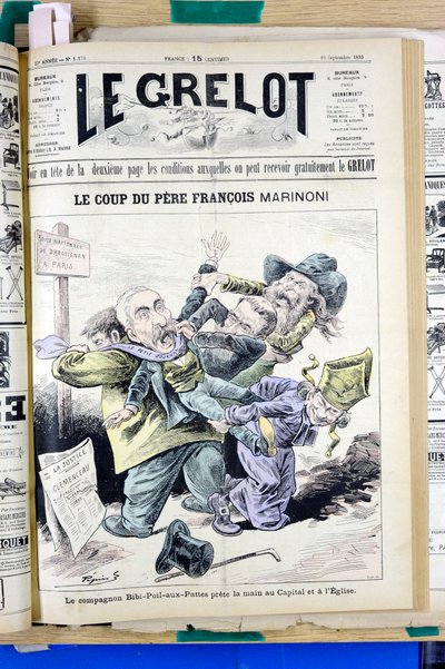 Omslag van Le Grelot, nummer 1170, Satirisch in kleuren door Edouard Guillaumin Pepin