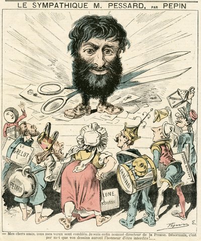 Omslag van "Le Grelot", nummer 356, Satirisch in kleuren door Edouard Guillaumin Pepin