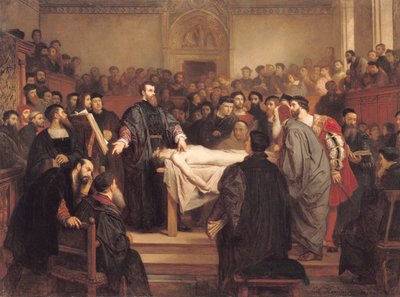 Andreas Vesalius (1514-64) in Padua, 1859 door Edouard Jean Conrad Hamman