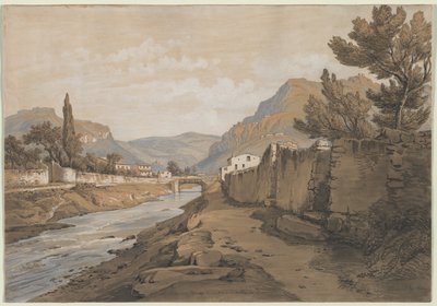 De Neuve-rivier aan het einde van de Dardenne-vallei, 1800s door Edouard Jean Marie Hostein