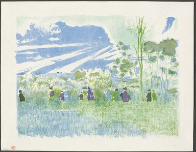 Over de velden, plaat drie uit Landschappen en interieurs door Édouard Jean Vuillard