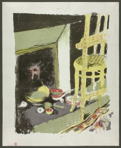 De haard, plaat acht uit Landschappen en interieurs door Édouard Jean Vuillard