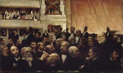 Entracte van een première in de Comédie-Française, 1885 door Edouard Joseph Dantan