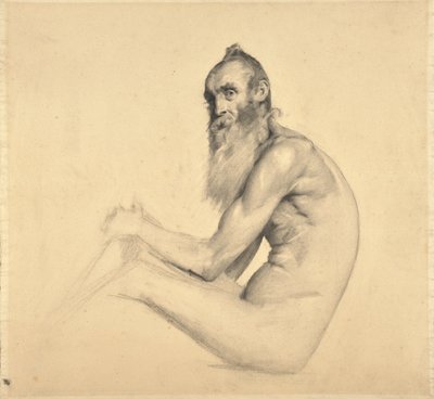 Naaktstudie van een oude man (Père Bainville) door Edouard Joseph Dantan