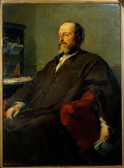 Portret van Guillaume Victor Augier (1820-1889) toneelschrijver door Edouard Louis Dubufe