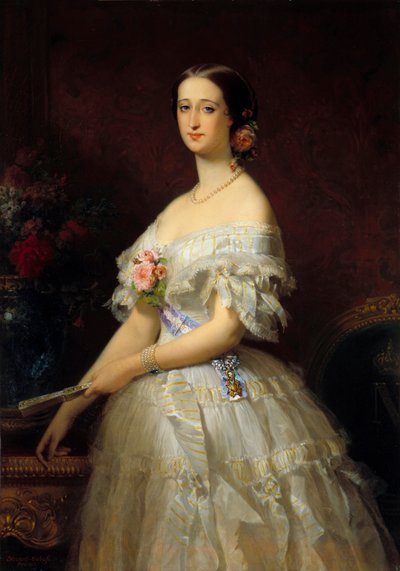 Portret van de keizerin Eugenie (1826-1920). Schilderij door Edouard Louis Dubufe (1820-1883) door Edouard Louis Dubufe