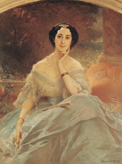 Portret van de Gravin van Hallez-Claparede, 1857 door Edouard Louis Dubufe