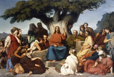 Preek van Jezus Christus op de berg door Edouard Louis Dubufe