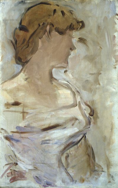 Au Bal - Marguerite de Conflans in Baljurk, 1870-80 door Édouard Manet