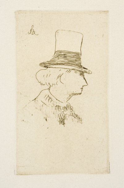 Baudelaire in profiel met een hoed door Édouard Manet