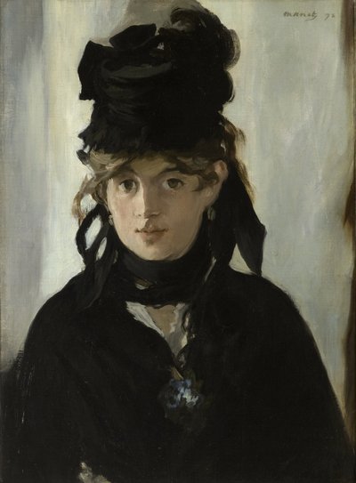 Berthe Morisot met een boeket viooltjes, ca. 1880 door Édouard Manet