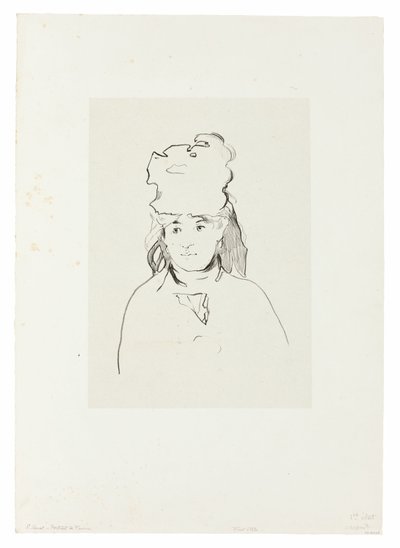 Berthe Morisot in Silhouet door Édouard Manet