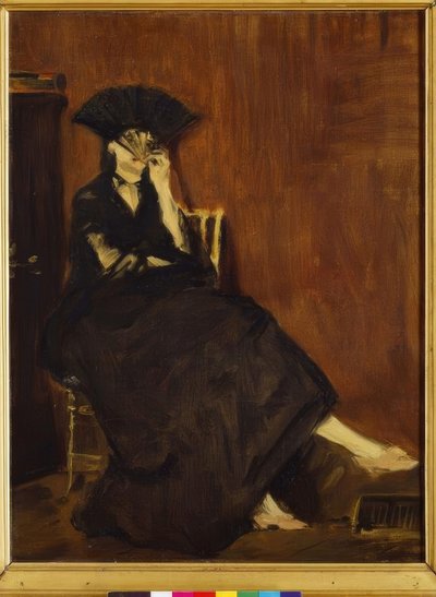 Berthe Morisot met waaier door Édouard Manet