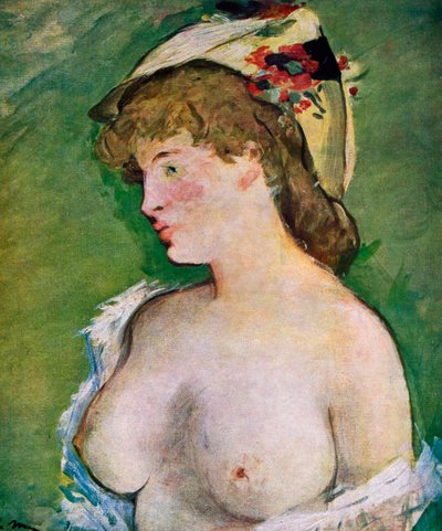 Blonde vrouw met blote borsten, 1878 door Édouard Manet