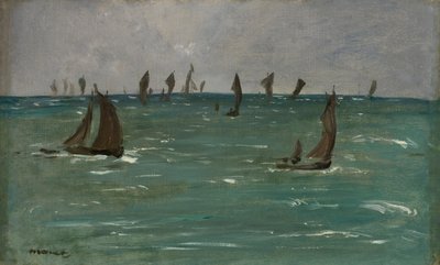 Boten in Berck-sur-Mer, 1873 door Édouard Manet