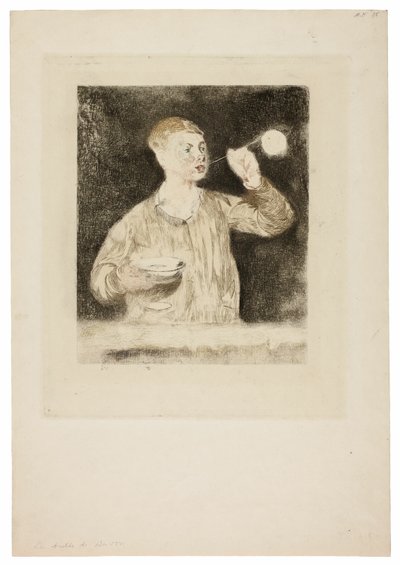 Jongen die zeepbellen blaast door Édouard Manet