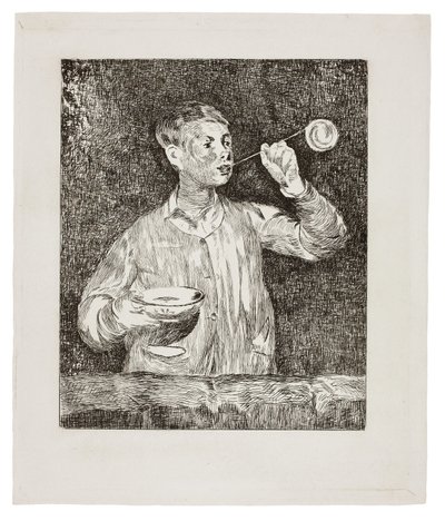 Jongen die Zeepbellen Blaast door Édouard Manet