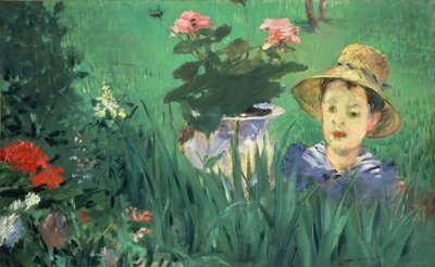 Jongen in bloemen Jacques Hoschedé door Édouard Manet