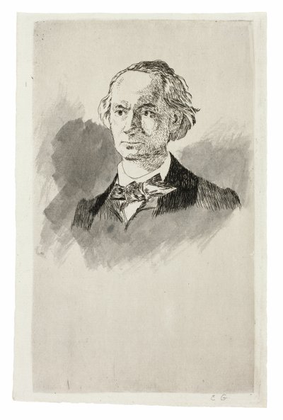 Charles Baudelaire, vooraanzicht III door Édouard Manet