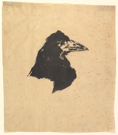 Ontwerp voor de poster en omslag voor De Raaf van Edgar Allan Poe door Édouard Manet