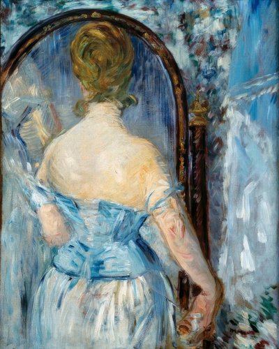 Voor de spiegel door Édouard Manet
