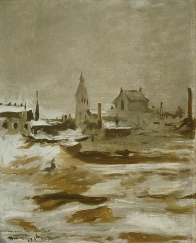 Effect van sneeuw in Petit-Montrouge, 1870 door Édouard Manet