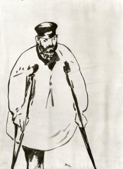 Een man met krukken door Édouard Manet