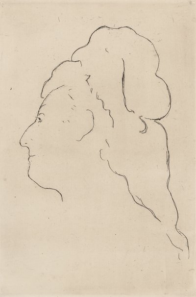 Eva Gonzales, profiel naar links gedraaid, 1870 door Édouard Manet