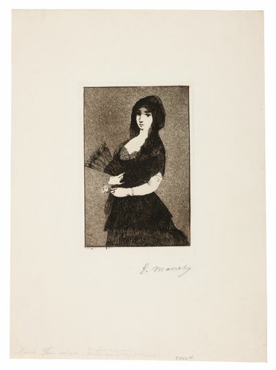 Exotische bloem (Vrouw in een mantilla) door Édouard Manet