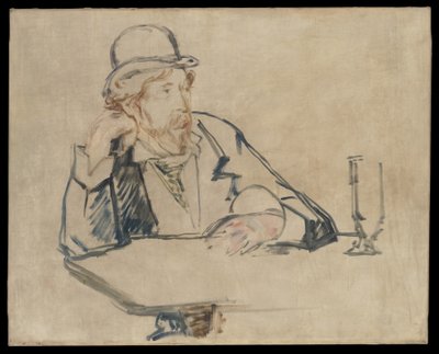 George Moore (1852-1933) in het café door Édouard Manet