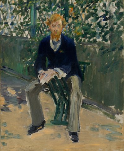 George Moore in de tuin van de kunstenaar door Édouard Manet