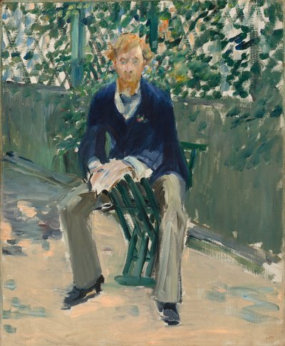 George Moore in de tuin van de kunstenaar door Édouard Manet