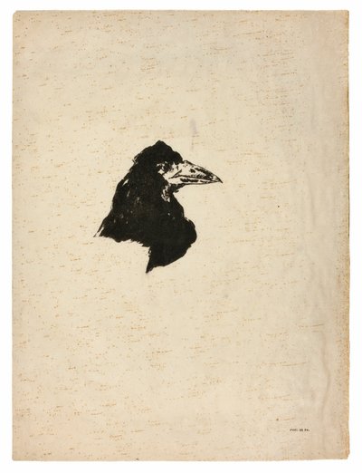 Hoofd van een raaf in profiel, uit De Raaf (Le Corbeau) door Édouard Manet