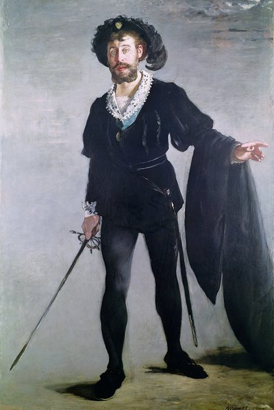 Jean Baptiste Faure (1830-1914) als Hamlet, 1877 door Édouard Manet