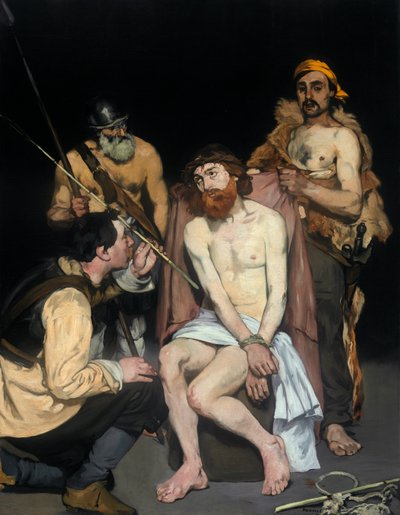 Jezus bespot door de soldaten door Édouard Manet