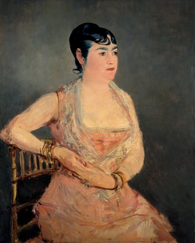 Dame in roze La dame en rose, 1879-1881 door Édouard Manet