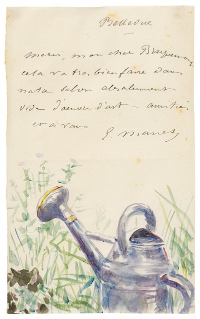 Brief aan Félix Bracquemond, oktober 1880 door Édouard Manet