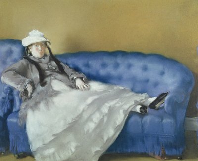 Madame Manet op een blauwe sofa, 1874 door Édouard Manet