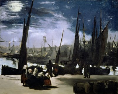 Maanlicht op de haven van Boulogne, 1868 door Édouard Manet